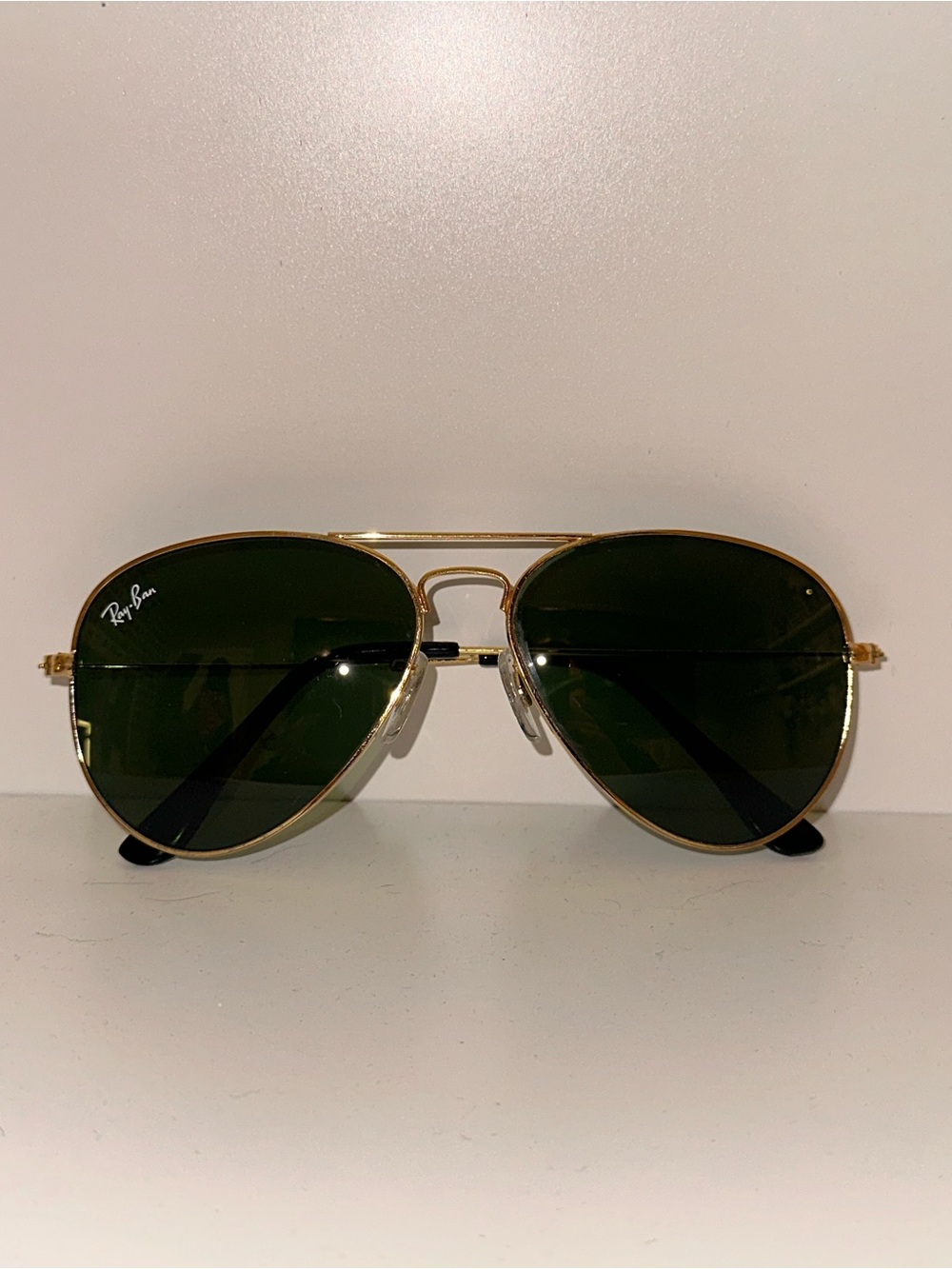 Ray-Ban Gold Frame with Dark Green Lenses Aviator Sunglasses